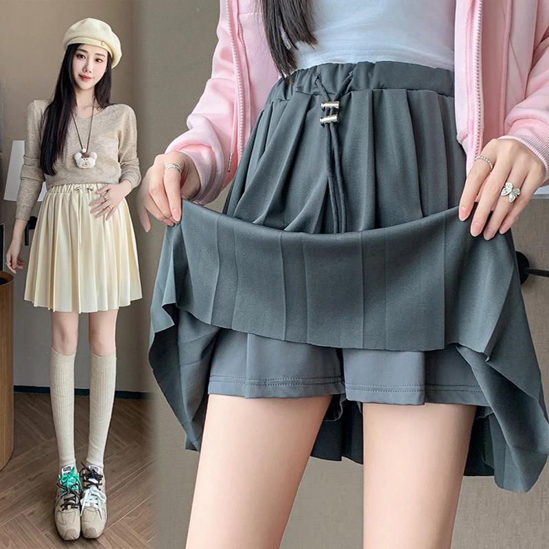 时髦孕妇半身裙A字百褶短裙外穿2025夏季新款防走光无托腹西装裙