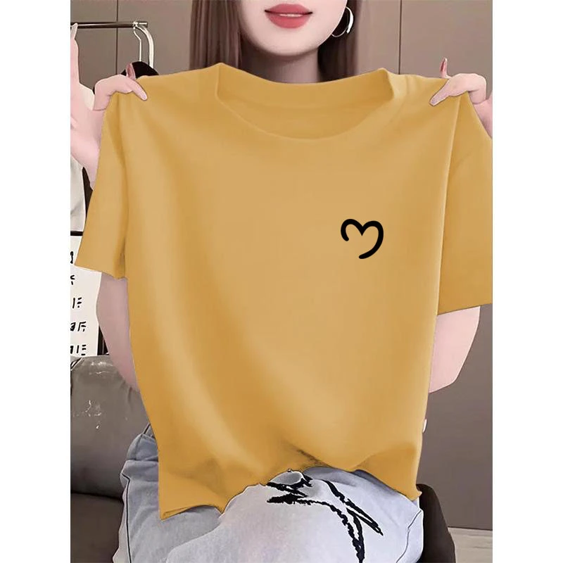 2025超火减龄t恤正肩圆领女装短袖时尚休闲简单大方上衣夏季潮款
