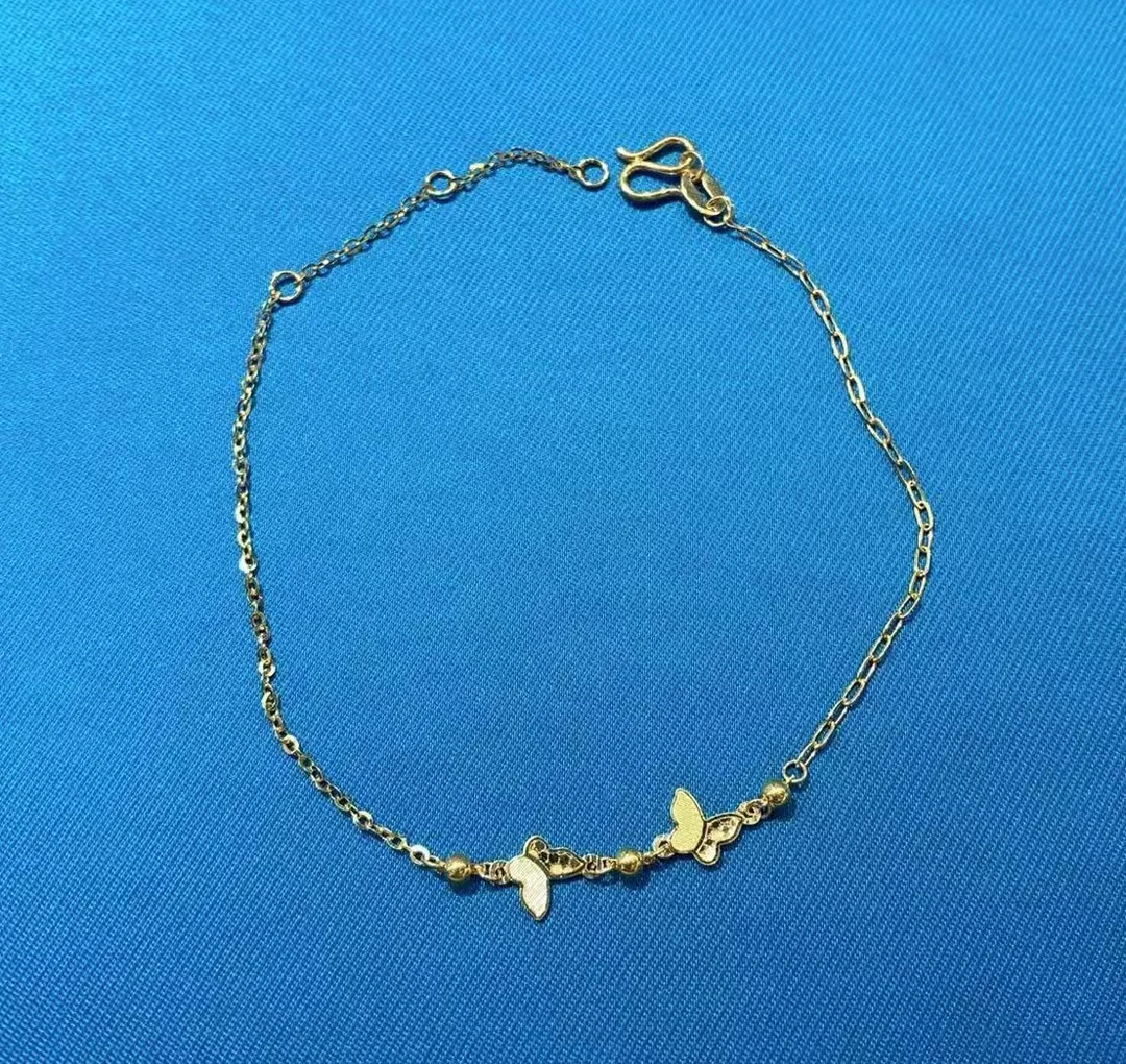 Chow Tai Seng/周大生足金鱼鳞小蝴蝶手链