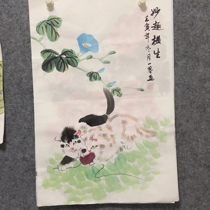 国画猫咪70厘米高度