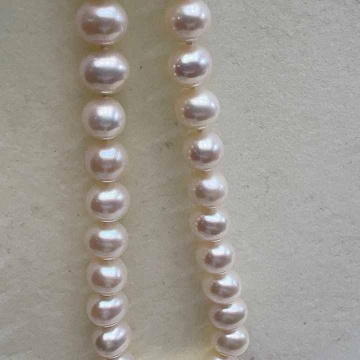 银S925镶嵌淡水珍珠颈饰➕➕9-10高品极光炫彩