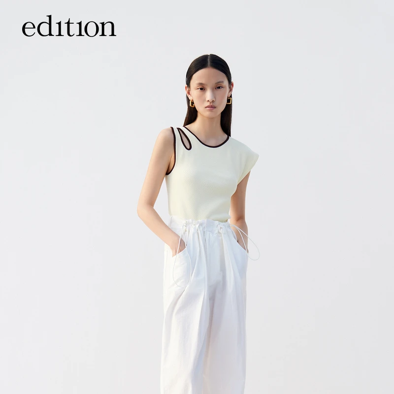【商场同款】edition夏季时尚休闲不对称小众针织背心女#EBC2SWT008