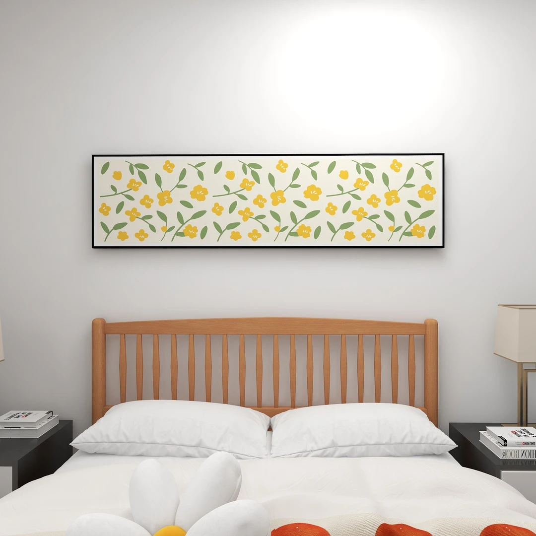 床头装饰画简约大方挂画卧室书房背景装饰画铝合金边框花40150