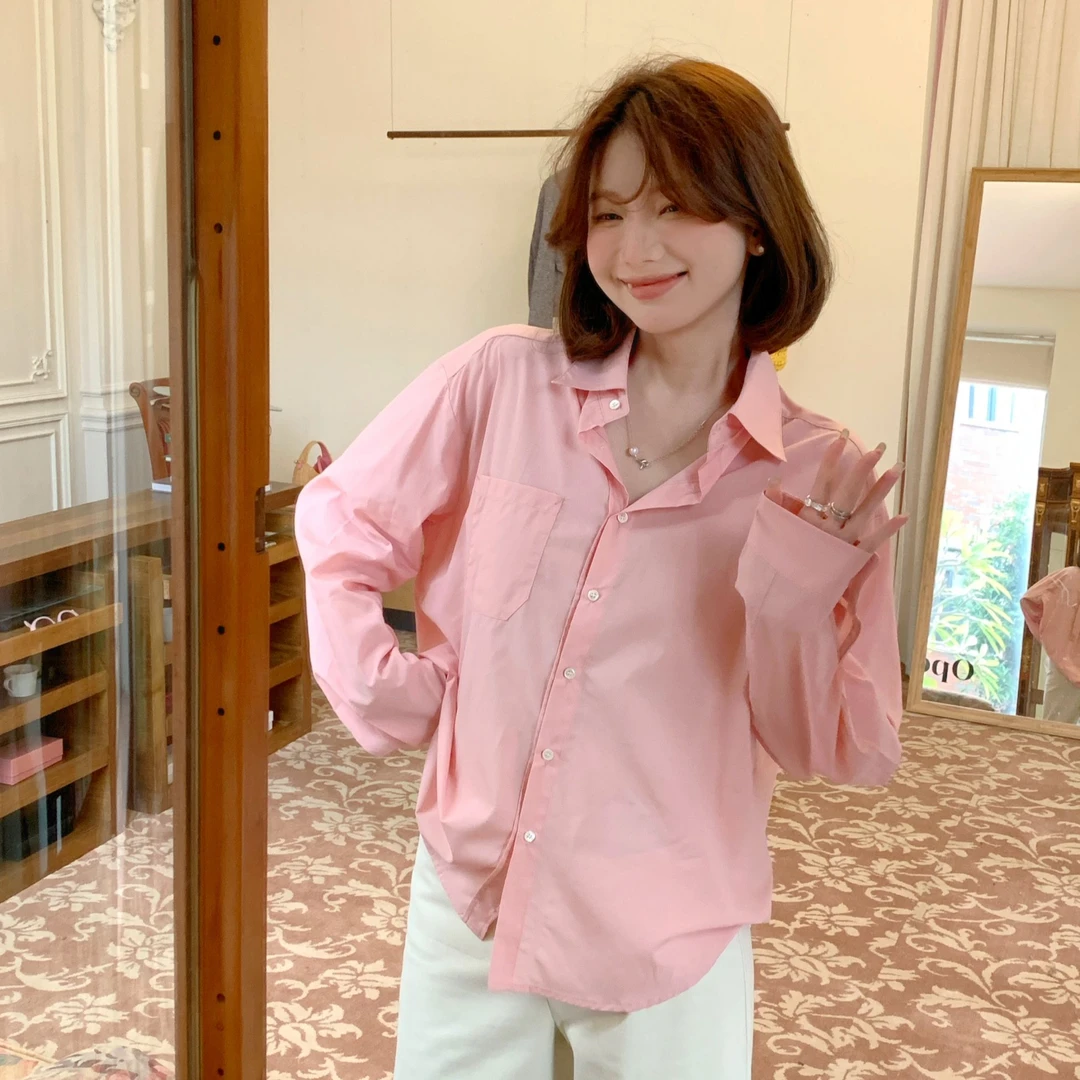 【芝士Cheese】春日写真寄 莱赛尔极简慵懒衬衫5衬衣色春秋休闲长袖