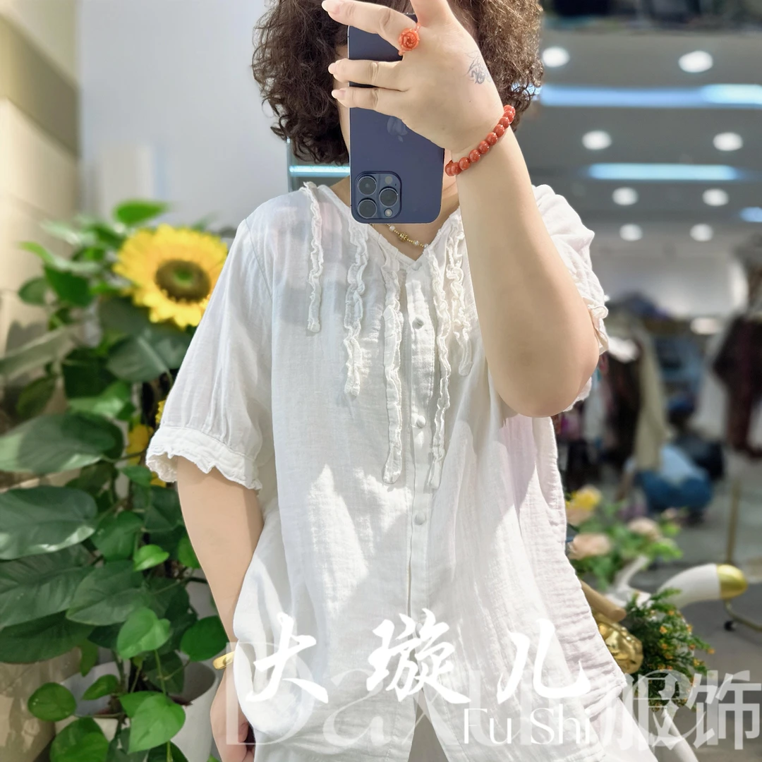 【囍麻】2025新款夏季新款宽松舒适百搭休闲开衫上衣