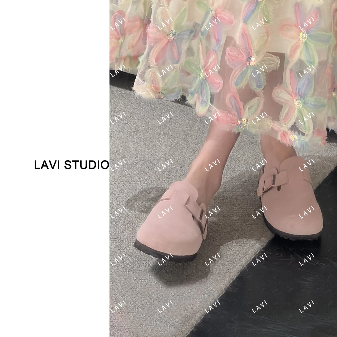 LAVI STUDIO时尚休闲舒适平底防滑勃肯拖包头拖666