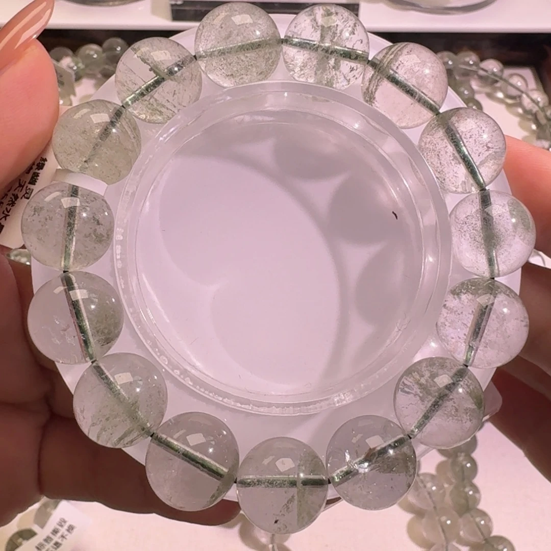 未镶嵌手链水晶巴西金沙绿幽灵13.5mm