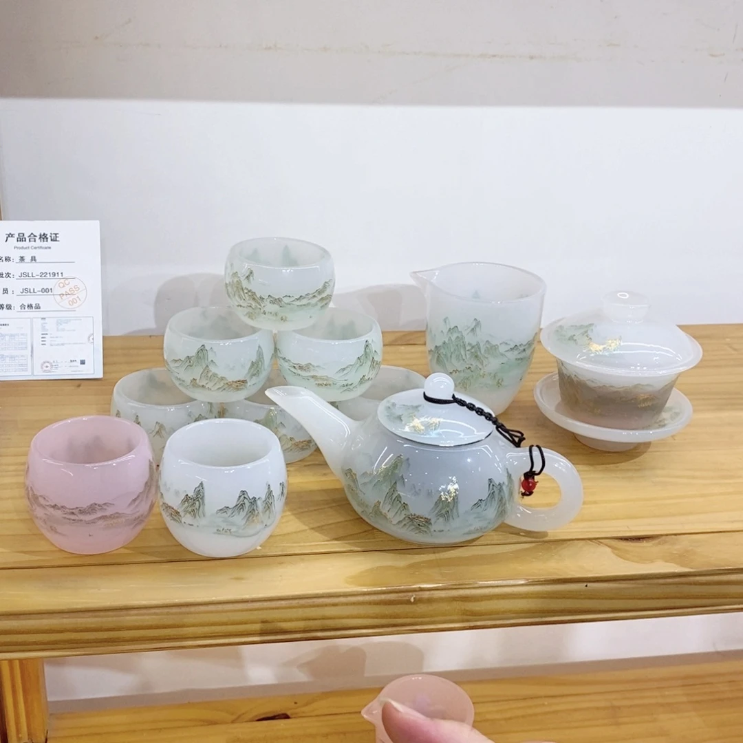 手工艺品琉璃千里套装 不要茶漏 茶壶 不带礼盒 主人杯2