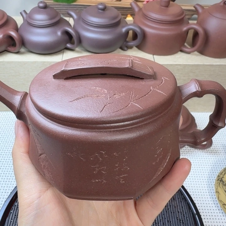 原矿紫泥汉瓦300cc刻绘