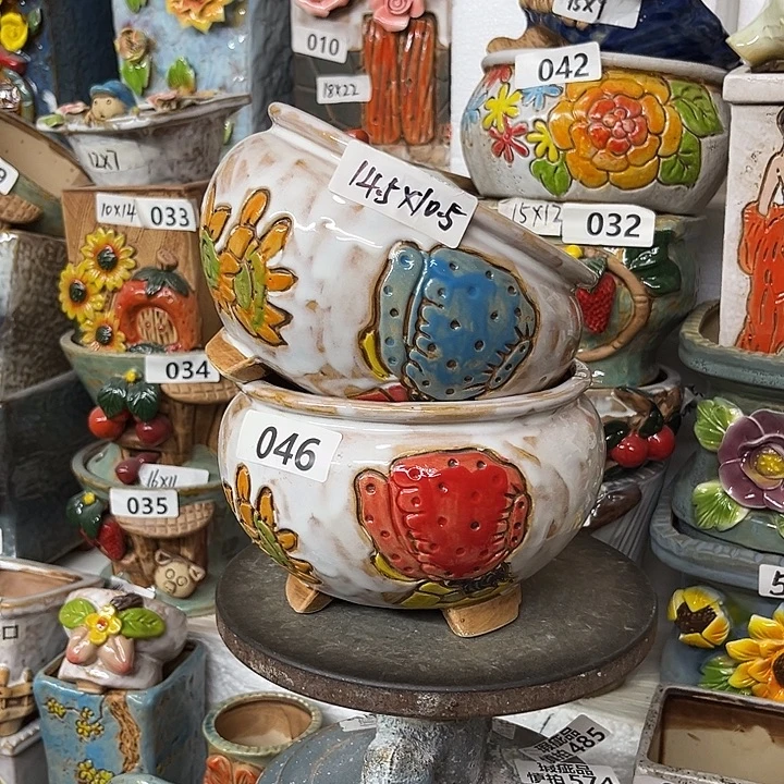 粗陶材质多肉花盆