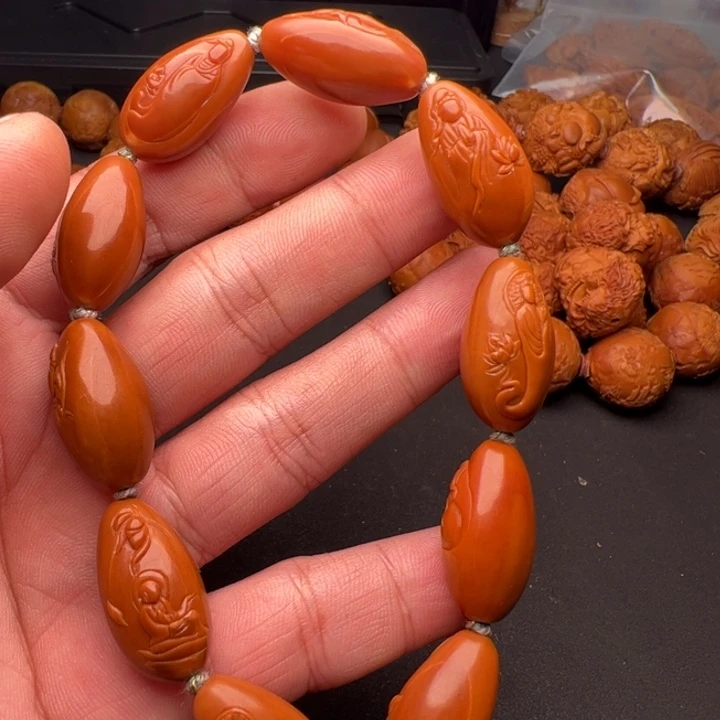 可***孩手串/手链橄榄核橄榄核雕刻的作品