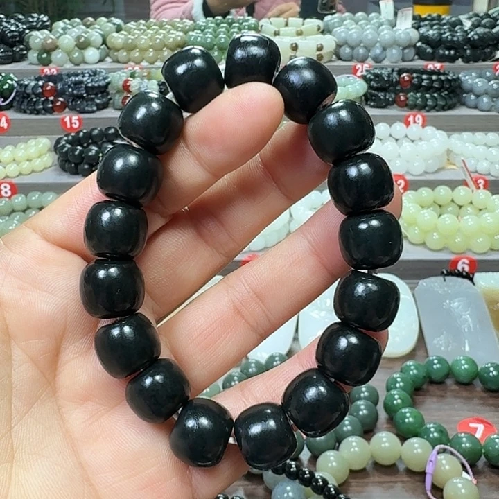 未镶嵌手链和田玉新疆黑青老型卡14