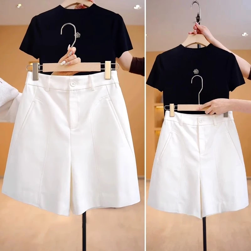 高腰五分裤夏季女休闲裤2025新款短裤夏装薄款西装a字裤宽松中裤