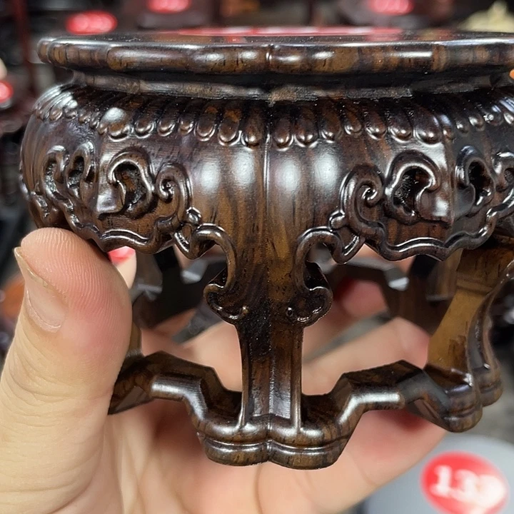 琉璃手工艺品红木底座工艺品