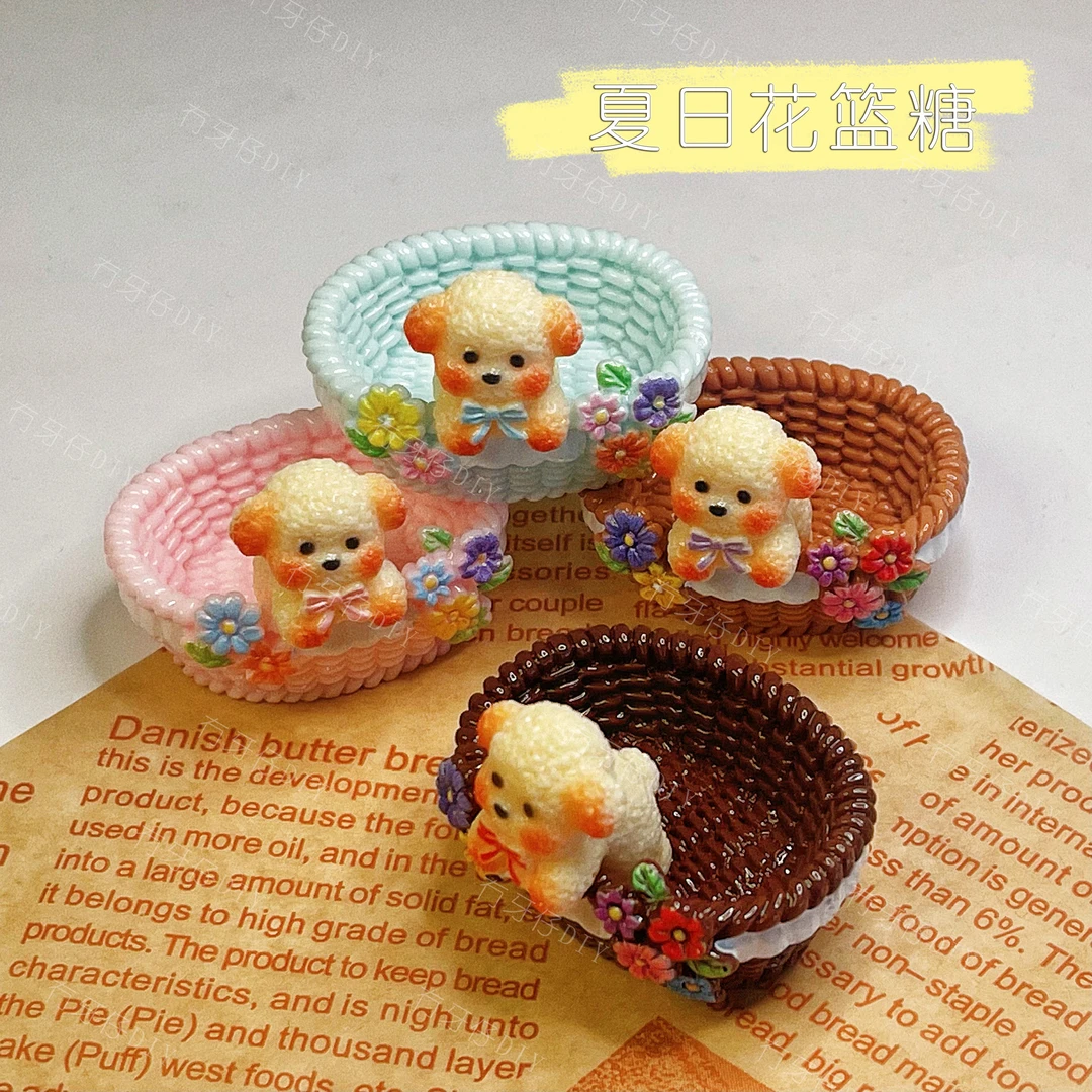 （5单包邮）创意仿真棉花糖小狗系列微缩食玩礼物摆件diy奶油胶树脂
