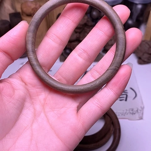 檀香木其他无**顶檀香阴沉手镯56圈口