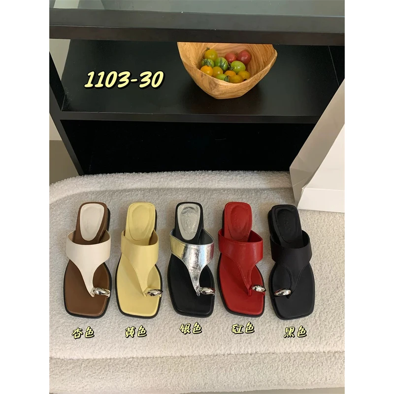 美猫汇厚底套趾坡跟拖鞋女夏外穿2025新款海边度假沙滩鞋罗马凉鞋