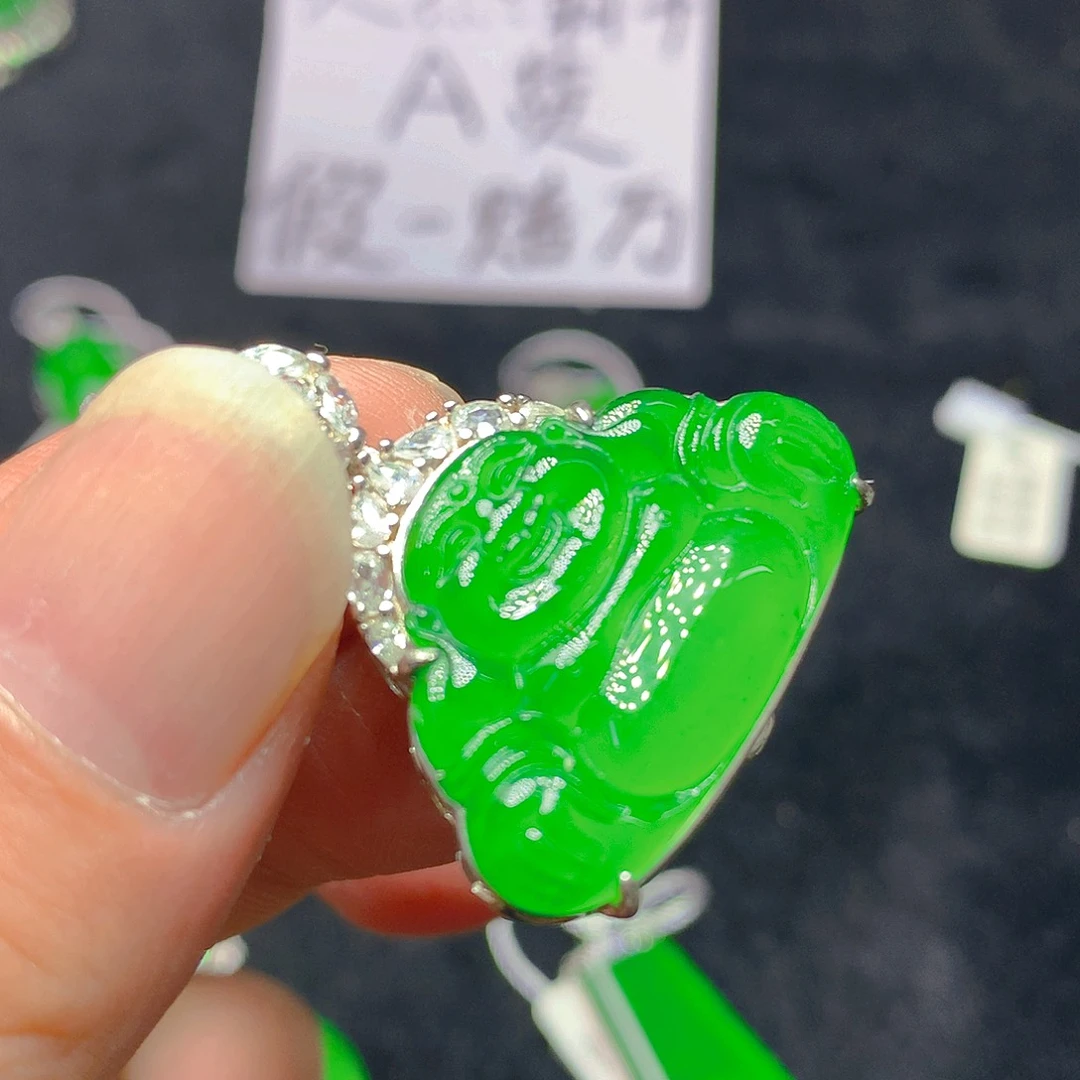 颈饰银S925镶嵌翡翠