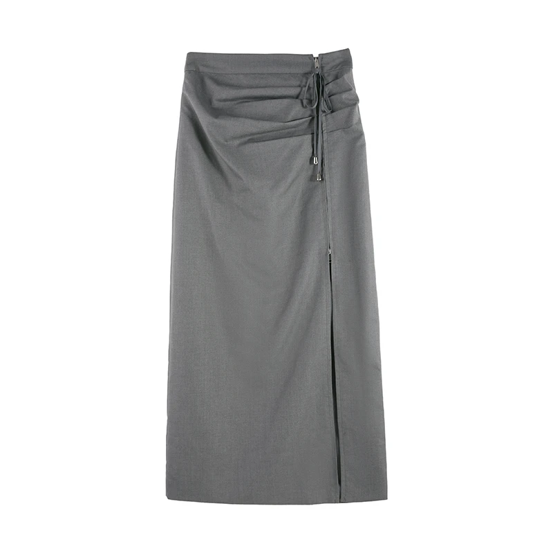 「嫣尾诗」2025夏季新款高级感极简风高腰包臀半身裙SHBZXP641375