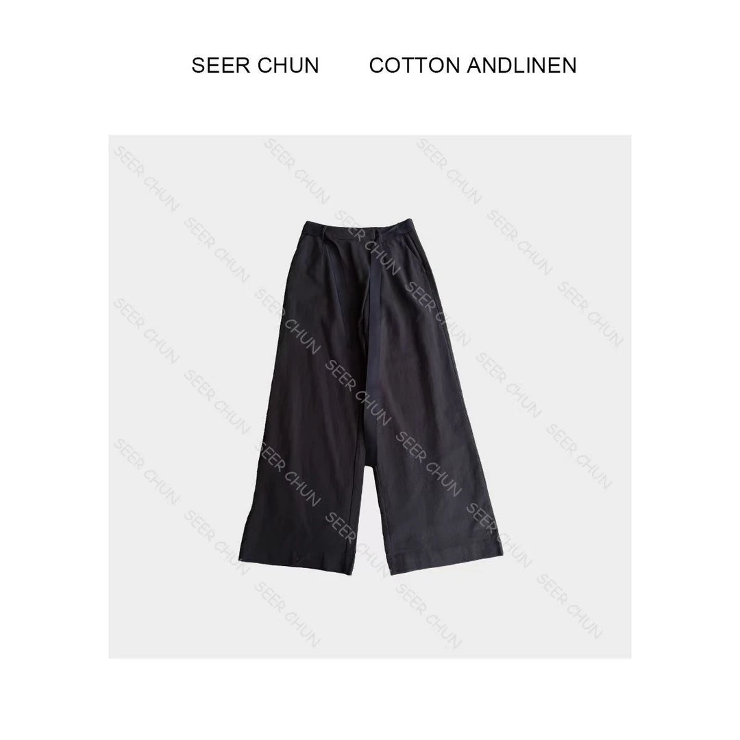 【纯纯女装】SEER CHUN高品质设计款亚麻阔腿裤 52394