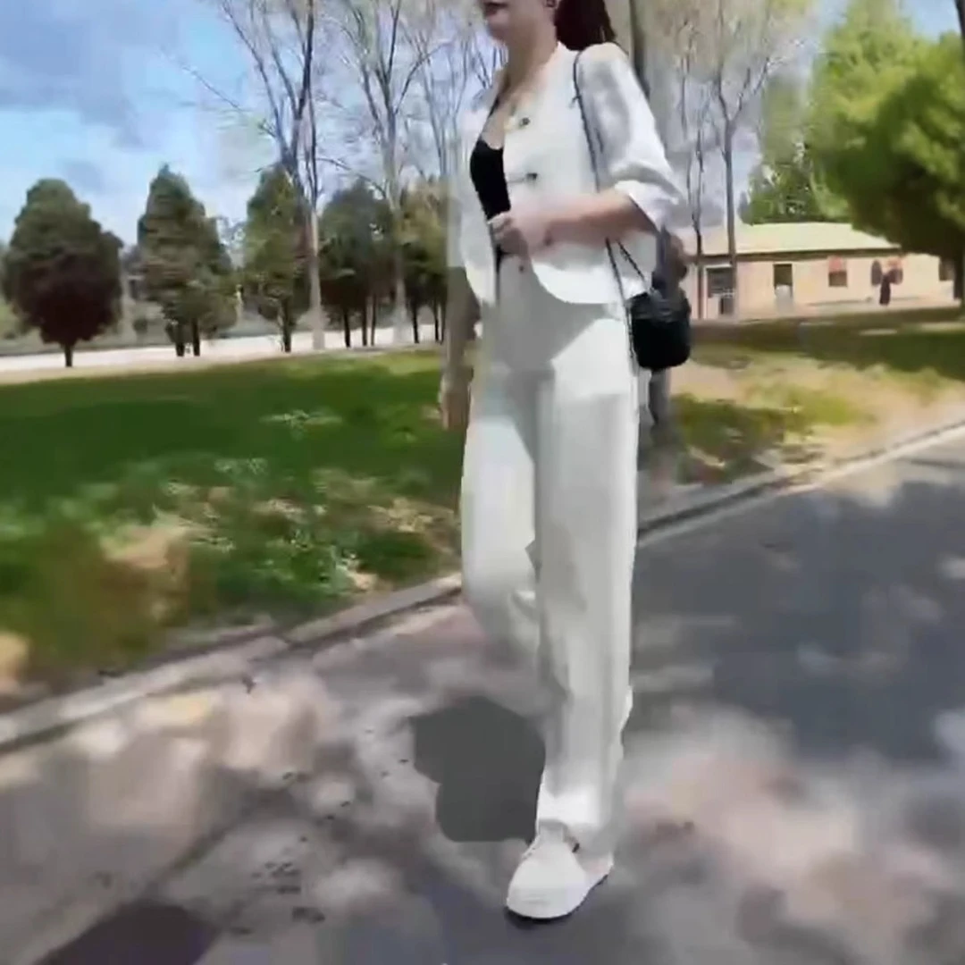 68夏季新款国风短款外套宽松直筒裤显瘦洋气爆款