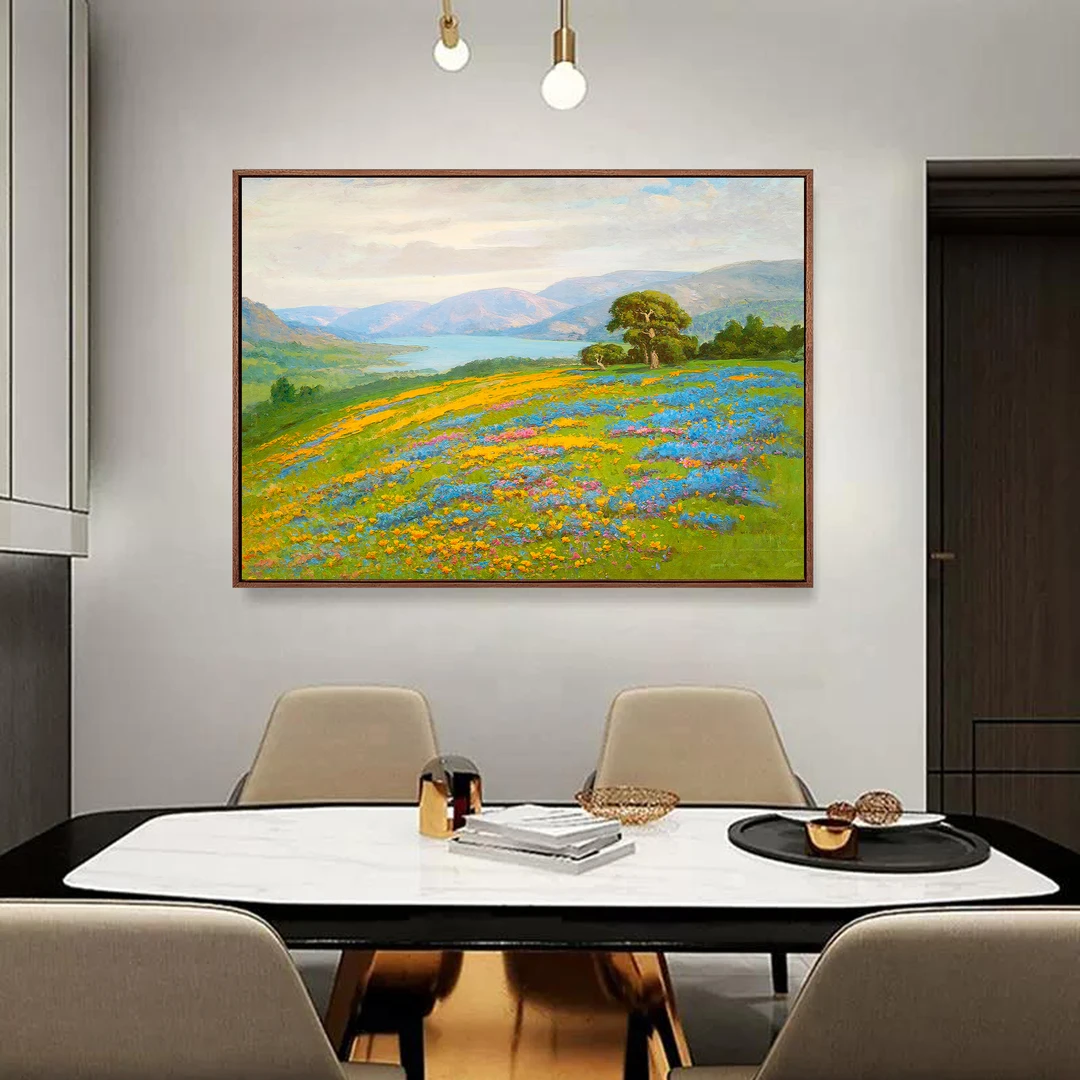 杰克逊《加利福尼亚的春天》版画客厅餐厅玄关装饰画实木框画背景墙