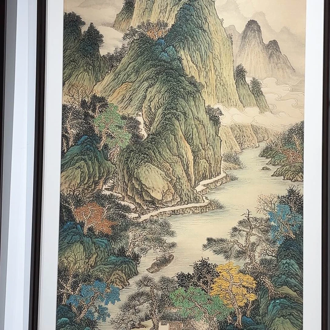 漫***空国画家在青山绿水间 8平尺不带框