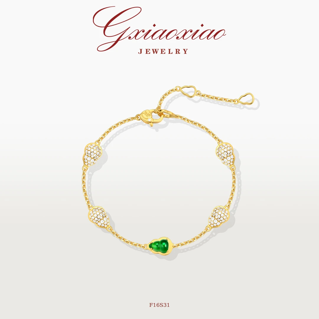 G XIAOXIAO 镀K金手链 【瑞宝葫芦】新中式气质百搭葫芦手链 F16S31