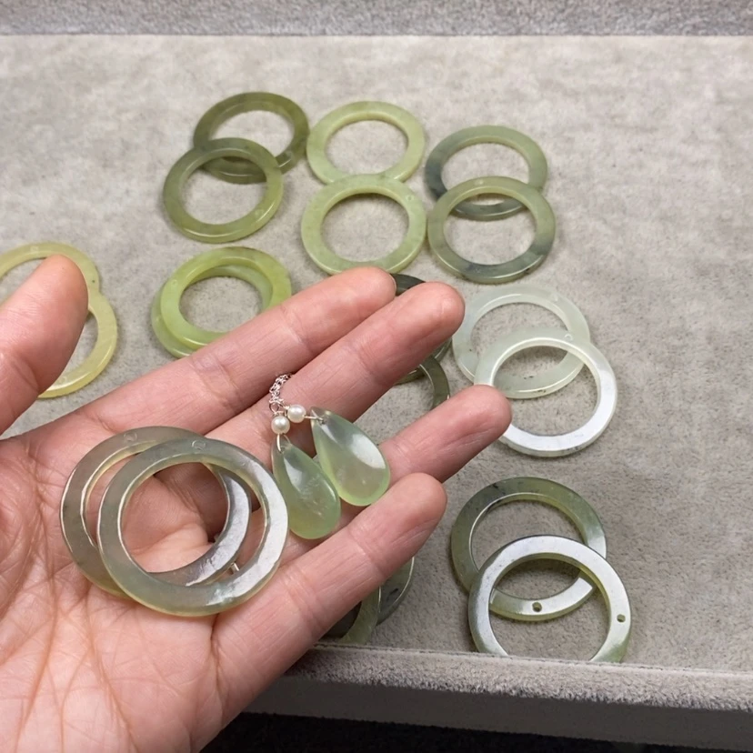 【闪购商品】蛇纹石玉挂件耳饰耳环项链未镶嵌小*