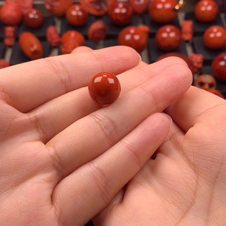 未镶嵌圆珠单珠12MM+南红玛瑙