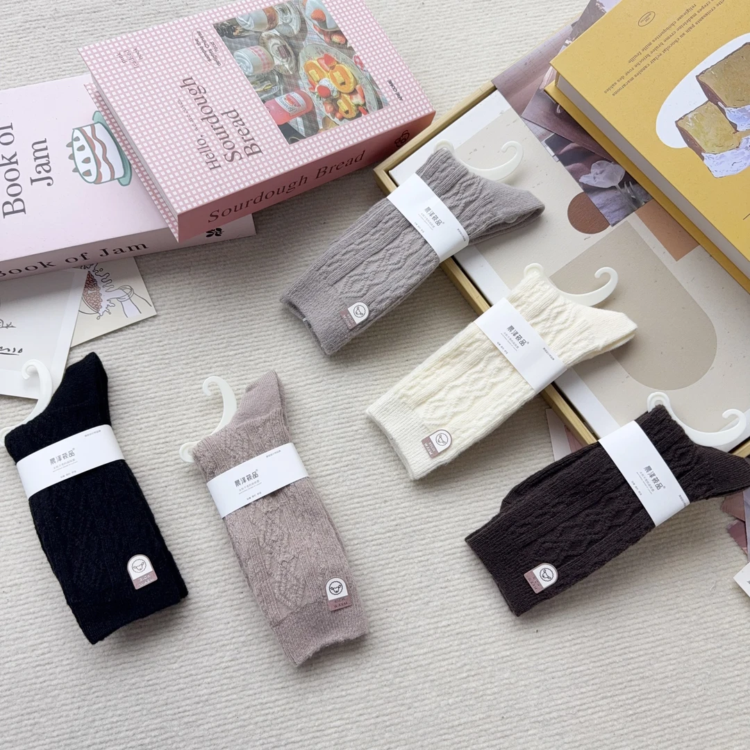 5301-8  五双女袜秋冬保暖中筒袜