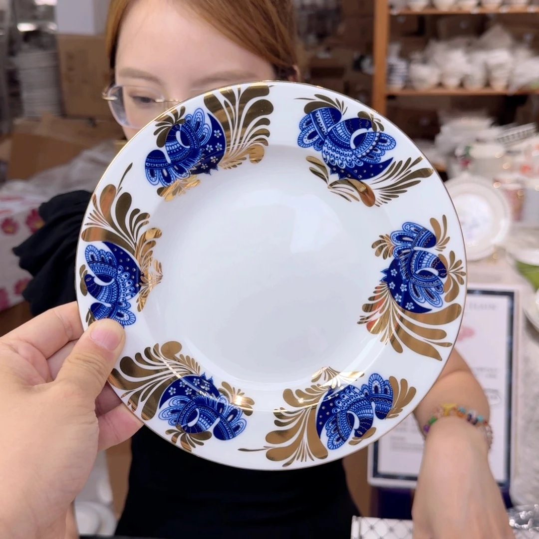 骨瓷骨瓷7.5英寸平盘19cm一2个外贸骨瓷