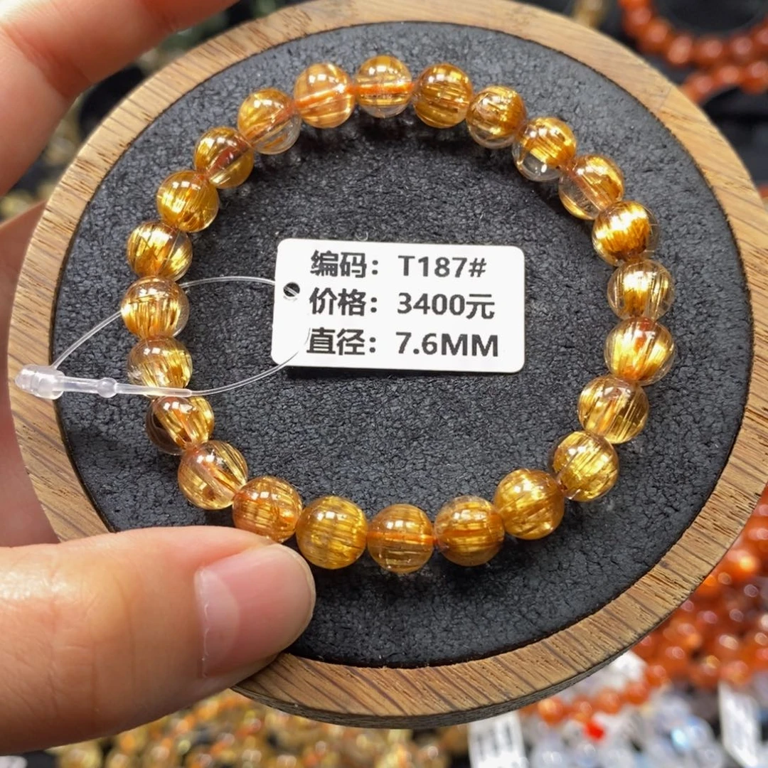 手串发晶未镶嵌T187# 7.6mm