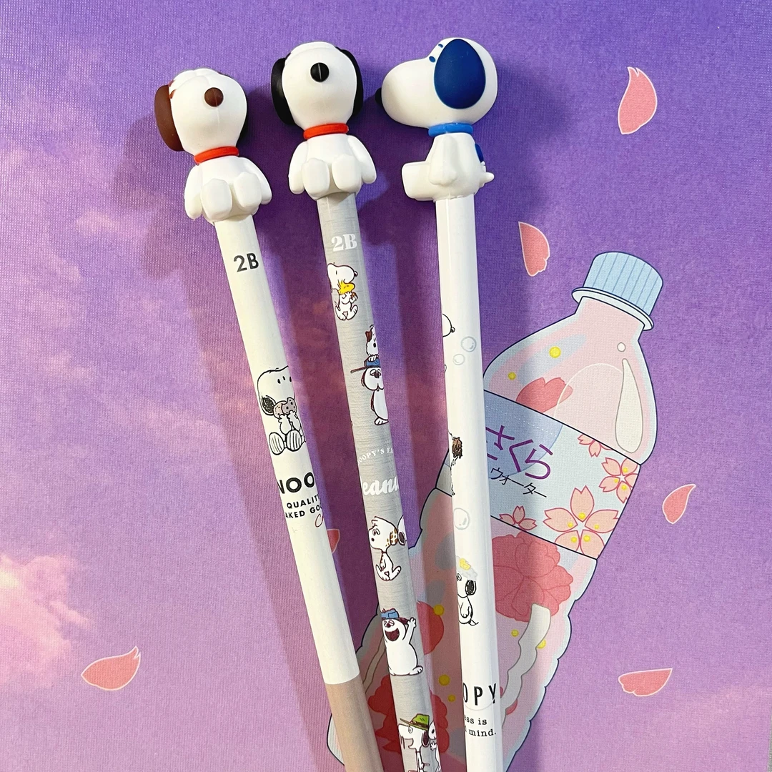 现货日本kamio新款史努比限定snoppy可爱玩偶头大头木质铅笔