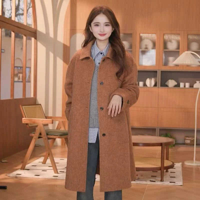 【好物上新】8382时尚显瘦遮肉显白法式呢子大衣女秋冬气质毛呢外套