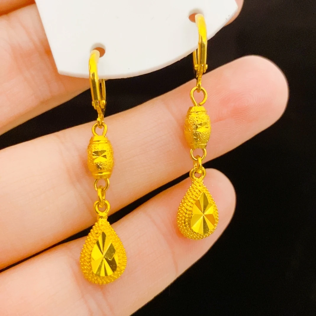 铜合金耳饰 【转运珠水滴】耳扣女时尚气质精美百搭