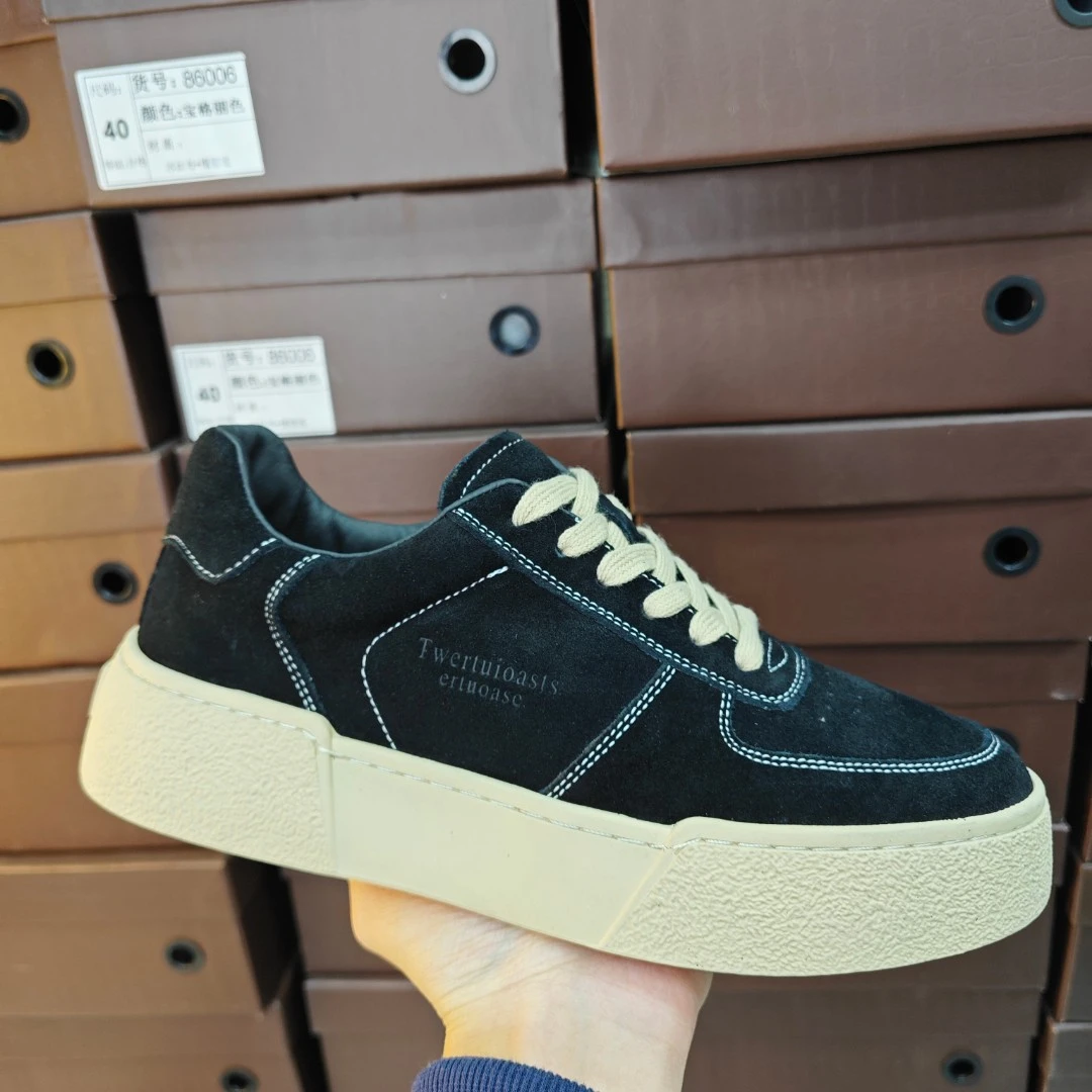 【9110】黑色头层牛皮男士时尚休闲皮鞋四季百搭商务休闲真皮男