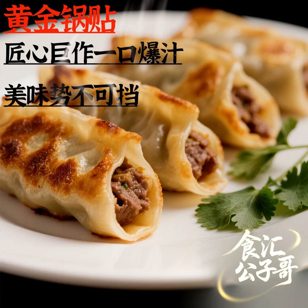 食汇公子哥牛肉锅贴早餐半成品煎饺蒸饺儿童学生早餐速冻食品饺子