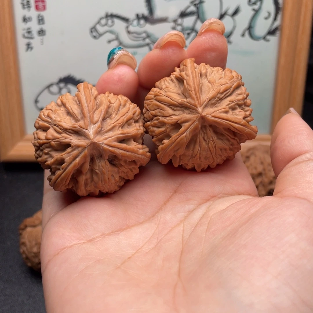 王***锅把件文玩核桃40全品文山三棱