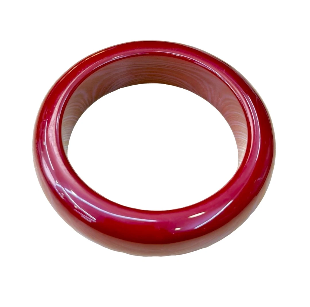 W048轻奢 红 参 泊 素款手镯 多样性发其一