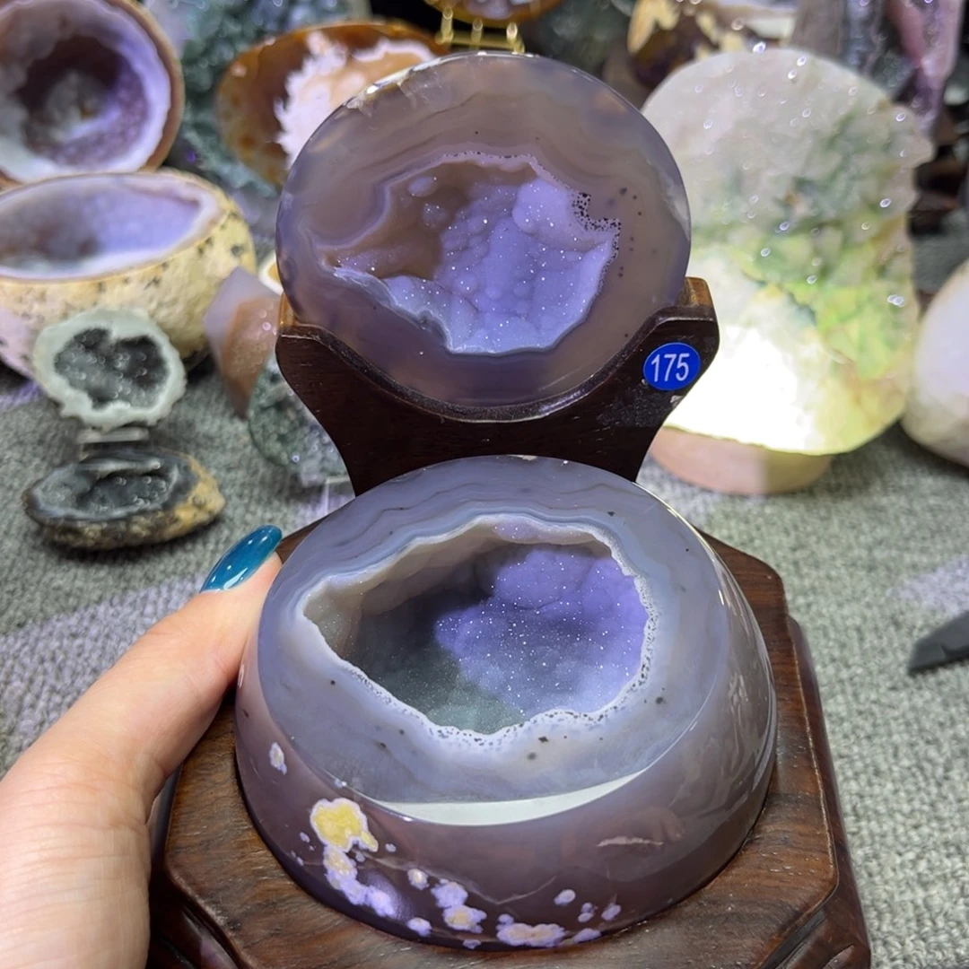 紫晶未镶嵌摆件聚宝盆
