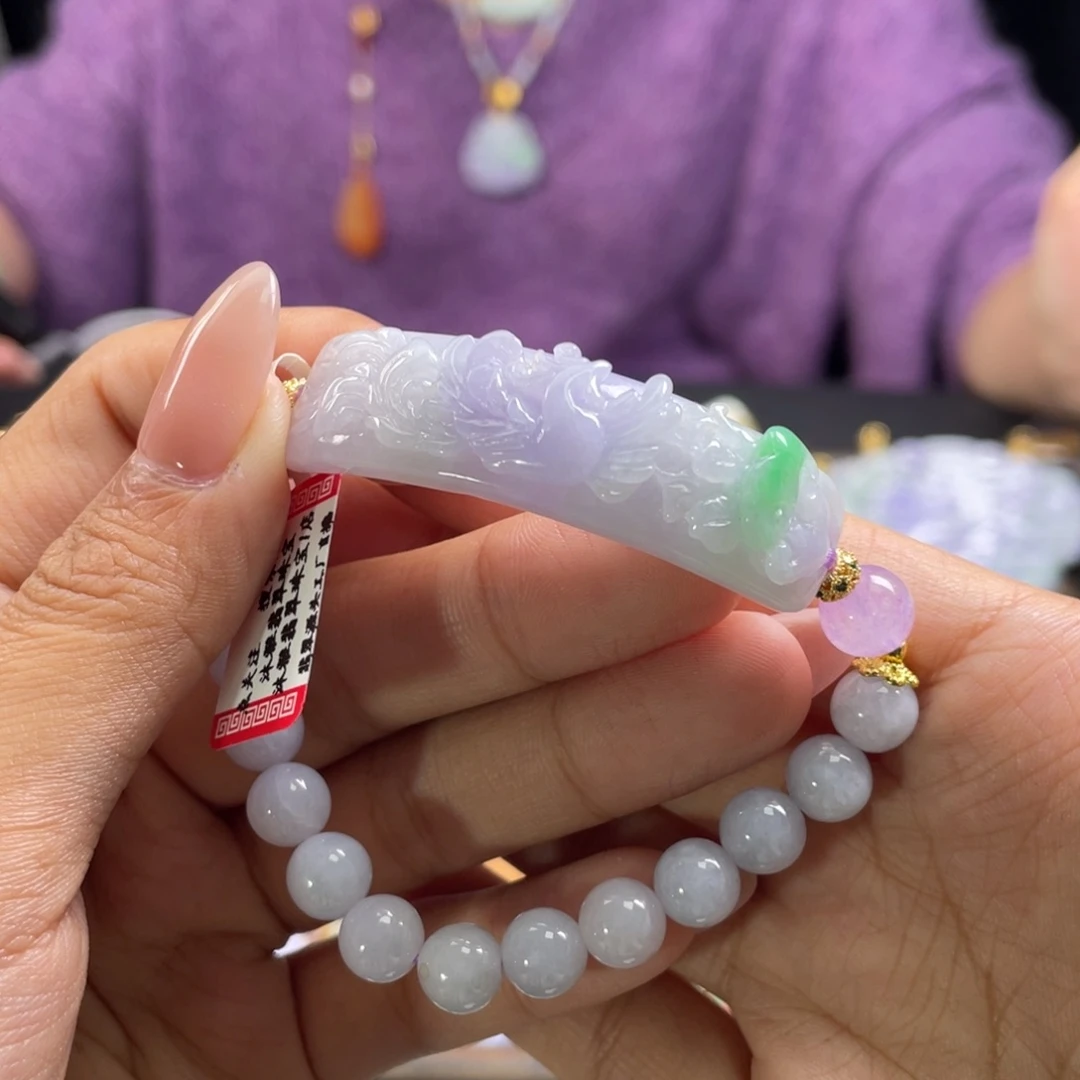 翡翠未镶嵌手链代编织