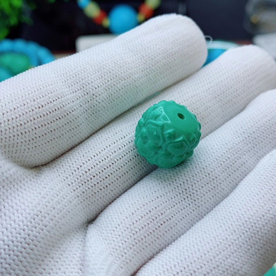 卡14mm并蒂莲高瓷绿