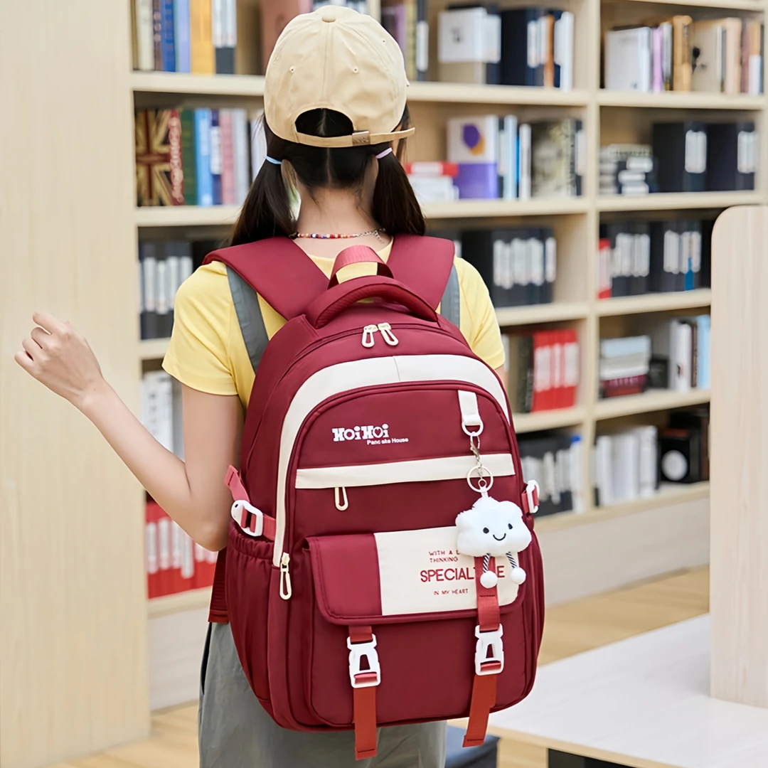 轻便护脊减压书包女高中生大容量防水初中生小学生五六年级双肩包