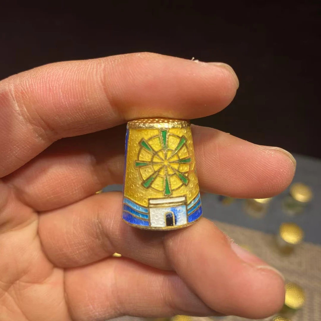 盖置 景泰蓝盖置 颜色随机 铜胎掐丝珐琅彩