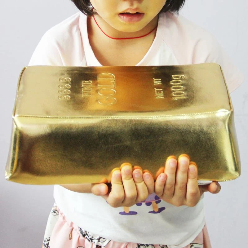 仿真金砖银砖长方形枕头抱枕靠垫家居搞笑金条银条午睡枕优质枕芯