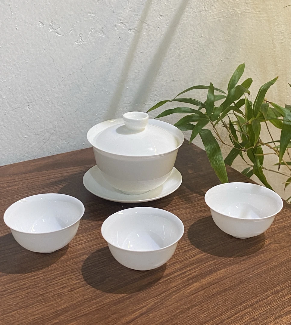 简约热卖骨瓷功夫家用茶具茶杯盖碗办公三才盖碗茶杯