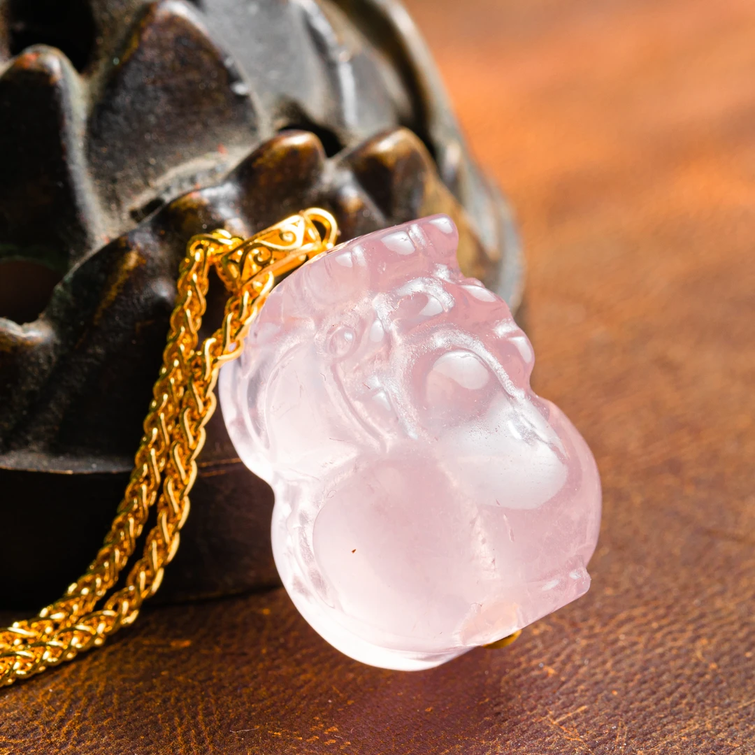 扎西森格粉水晶貔貅吊坠（ 火活动拉萨直发）DU241205102