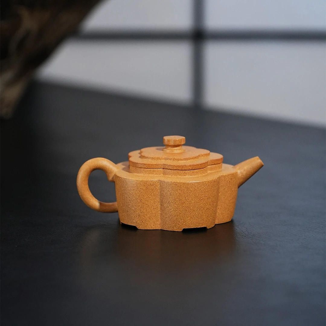 【顶蜀】五瓣梅紫砂壶黄龙山金黄段容量160cc泡茶壶黄段泥茶具