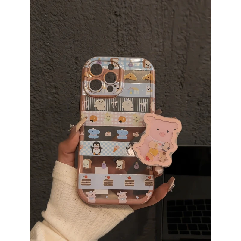 适用苹果16手机壳iPhone15奶油壳满屏玩偶华为mate70小众防摔小米